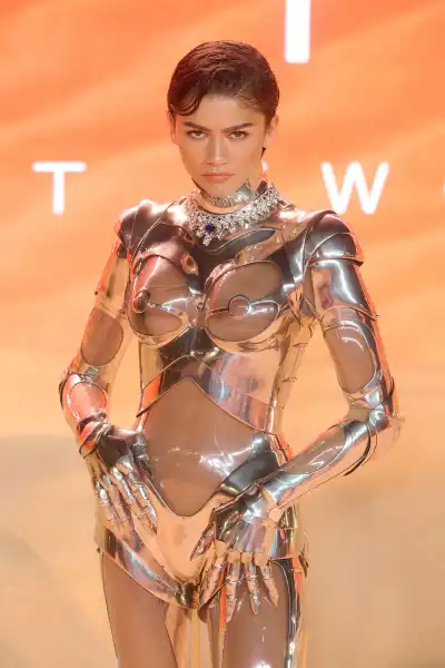 Zendaya in See-Through Robotic Outfit at Dune: Part Two Premiere